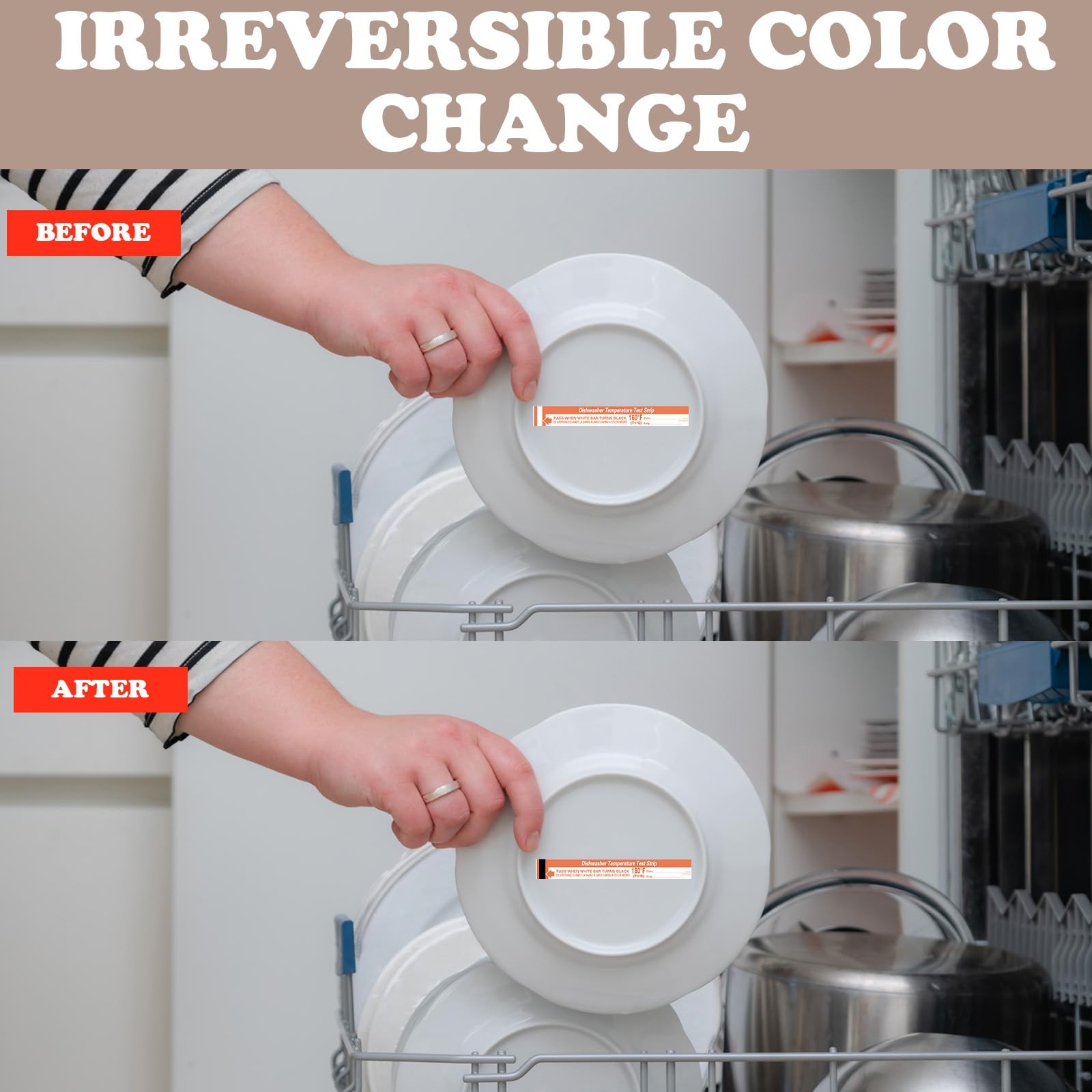 25 Pcs Dishwasher Temperature Strips Dishwasher 160° F Temp Stickers 160 Degr…