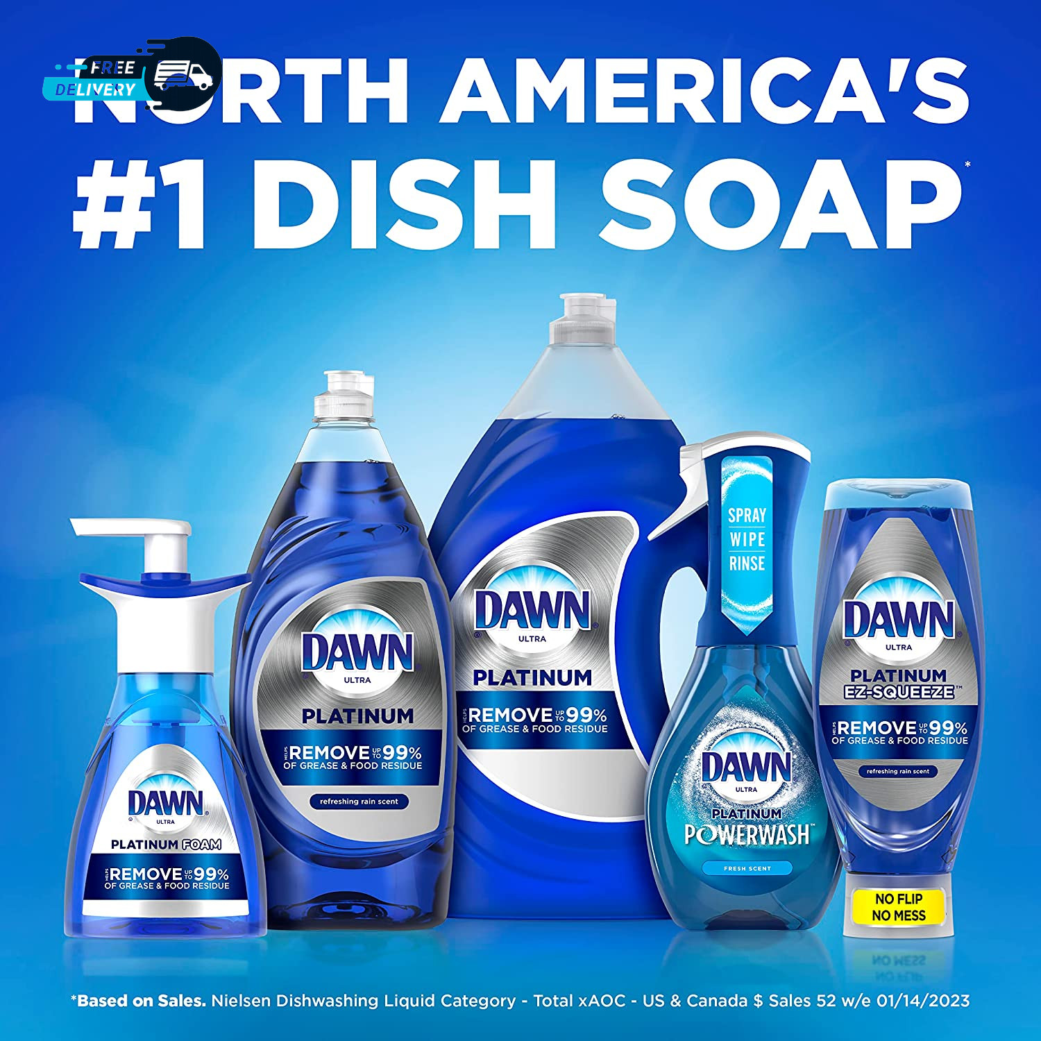 Ultra Platinum Foam Dishwashing Foam Fresh Rapids Scent 10.1 Fl Oz Packaging