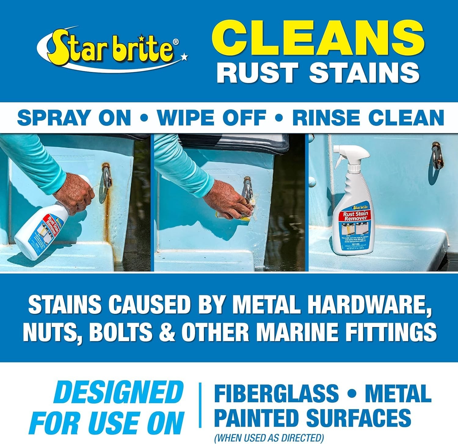 Star brite Rust Stain Remover 1 gal Dissolve Corrosion Stains Fiberglass, Metal
