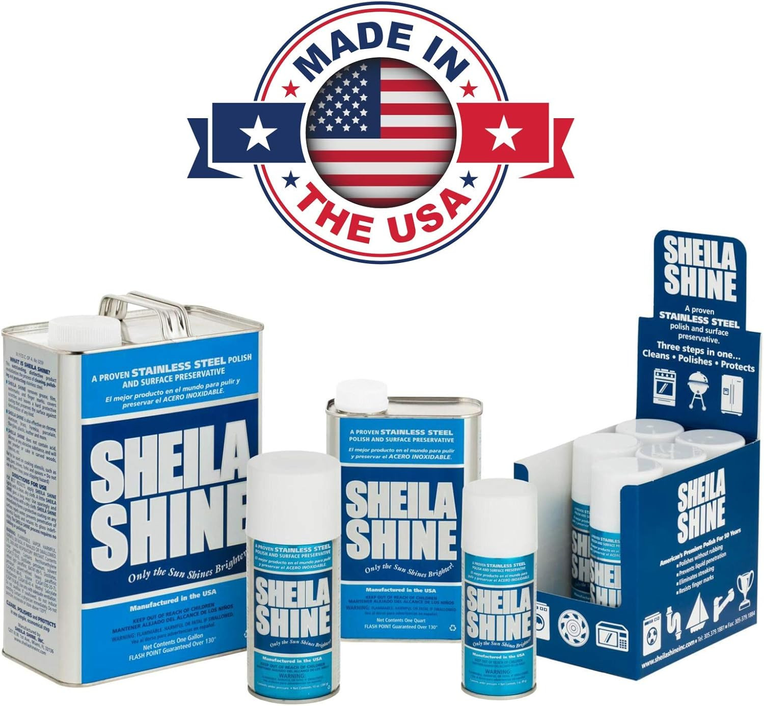 Sheila Shine 1 Quart Stainless Steel Cleaner and Polish W/Microfiber Cloth – Cle