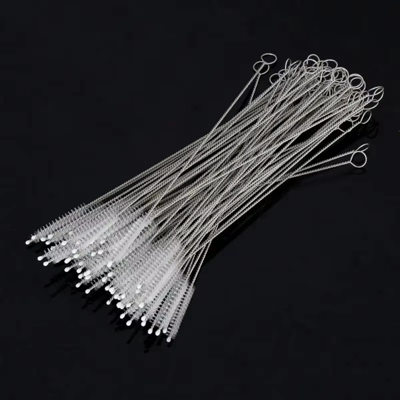 Long Straw Cleaning Brush Kit Reusable Tube Pipe Cleaner Nylon Stainless Steel H