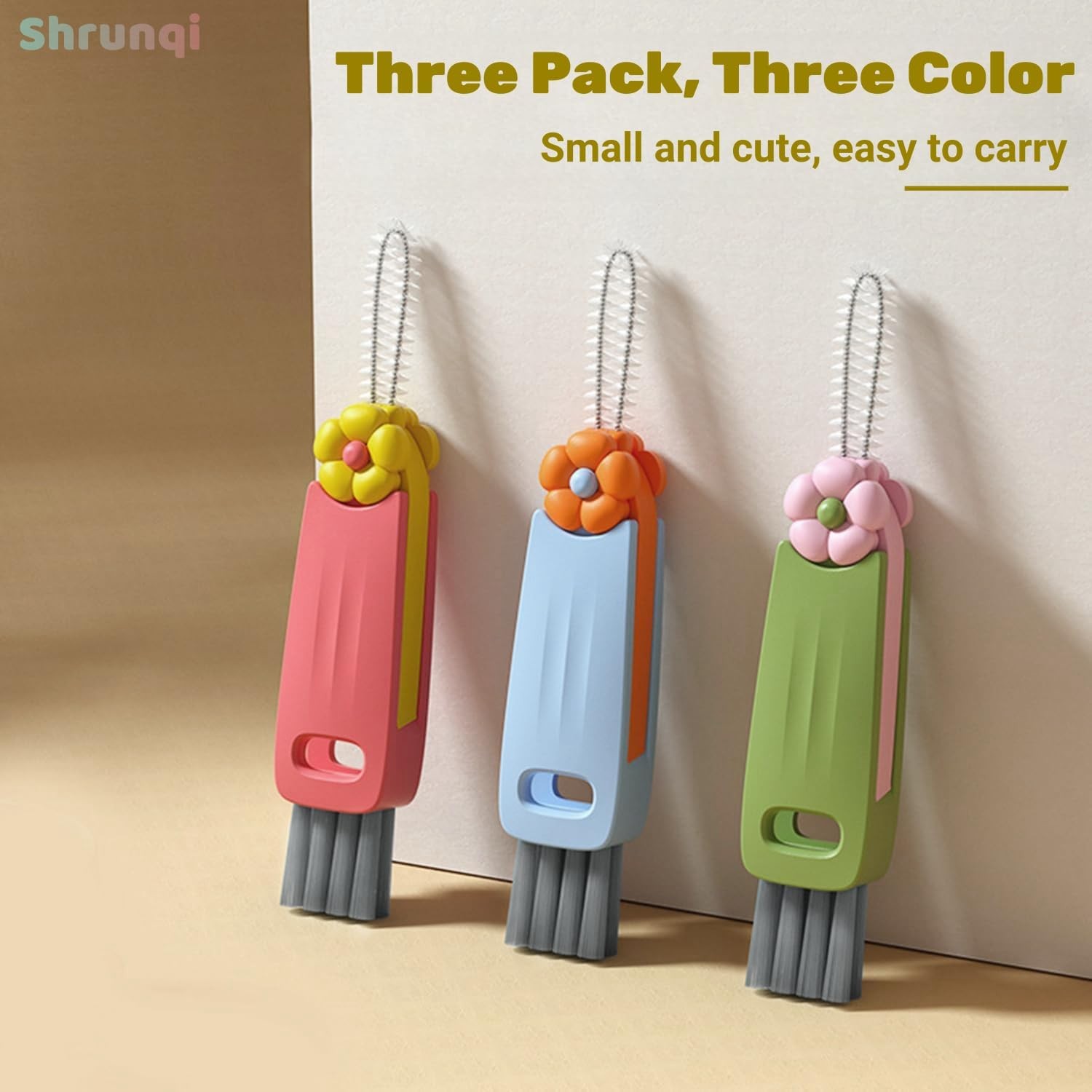 3 in 1 Cup Lid Cleaning Brush 3 in 1 Multifunctional Cleaning Brush Portable Cup