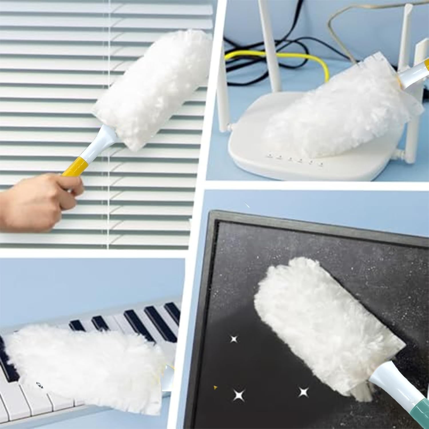 Duster Refills Cleaning Tool for Effortless Dust Removal,4 Handles+24 Refills