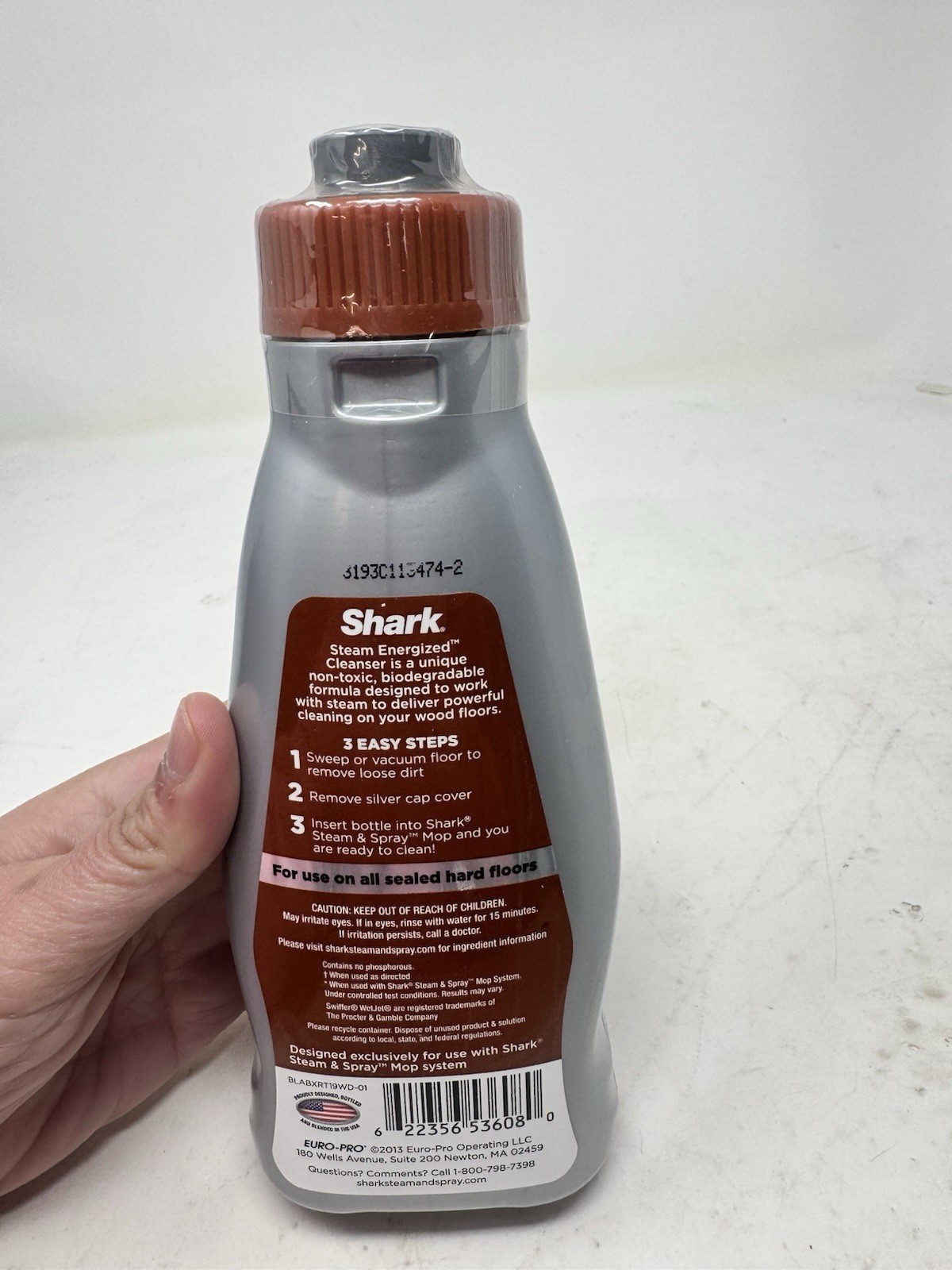 Shark Steam Energized Wood Floor Cleanser Non Toxic No Streak Cleaner 20 oz NEW