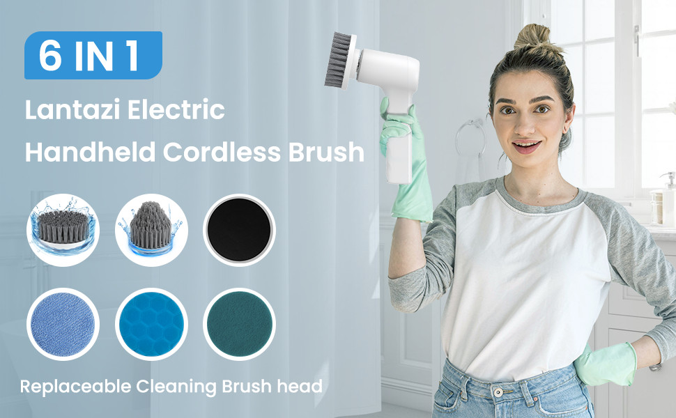 6-in-1 Cordless cleaner Scrubber cleaning kitchen car bathtub window corner tile