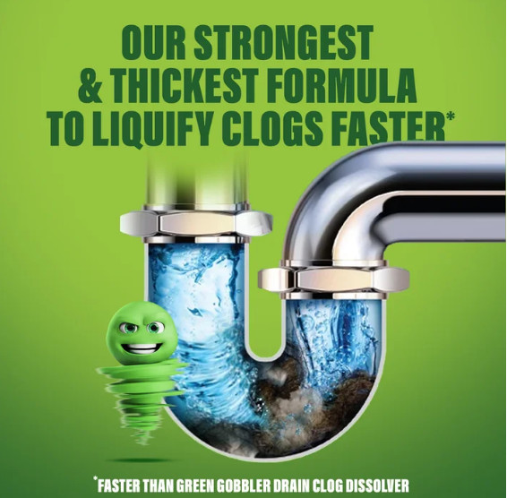 Green Gobbler Industrial Strength Drain Clog Remover & Cleaner Liquid Gel- 64oz.