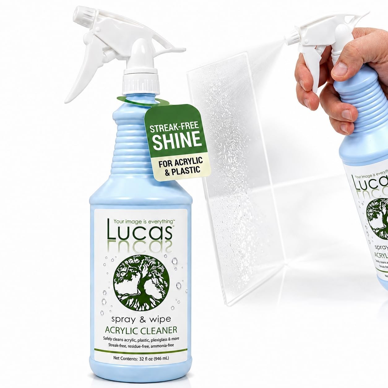 Acrylic & Plastic Cleaner Spray – Streak-Free for Plexiglass, Glass, Mirrors & M