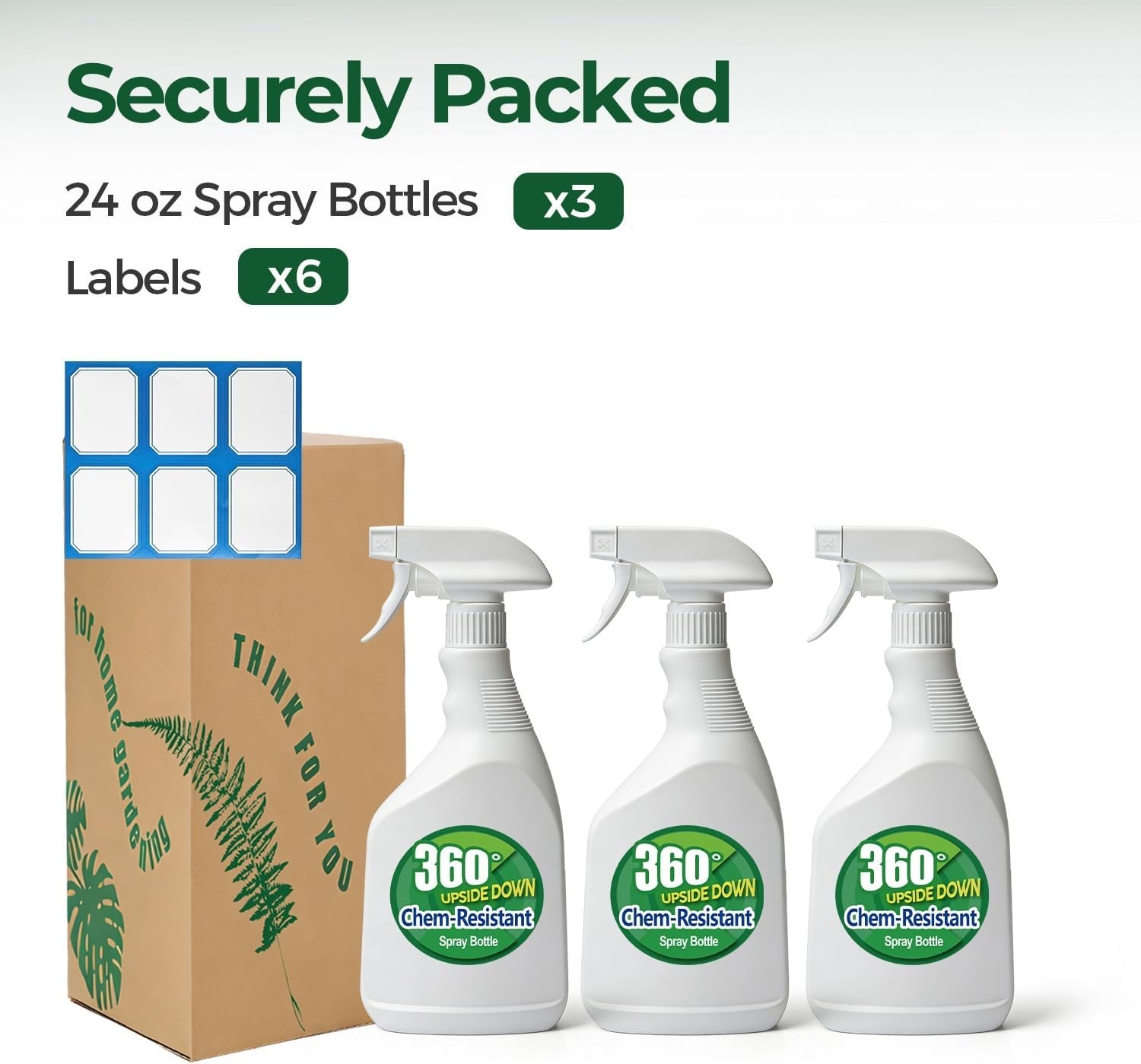 360° Versatile Spray Bottles – 3 Pack, Ideal for Household & Industrial Cleaning