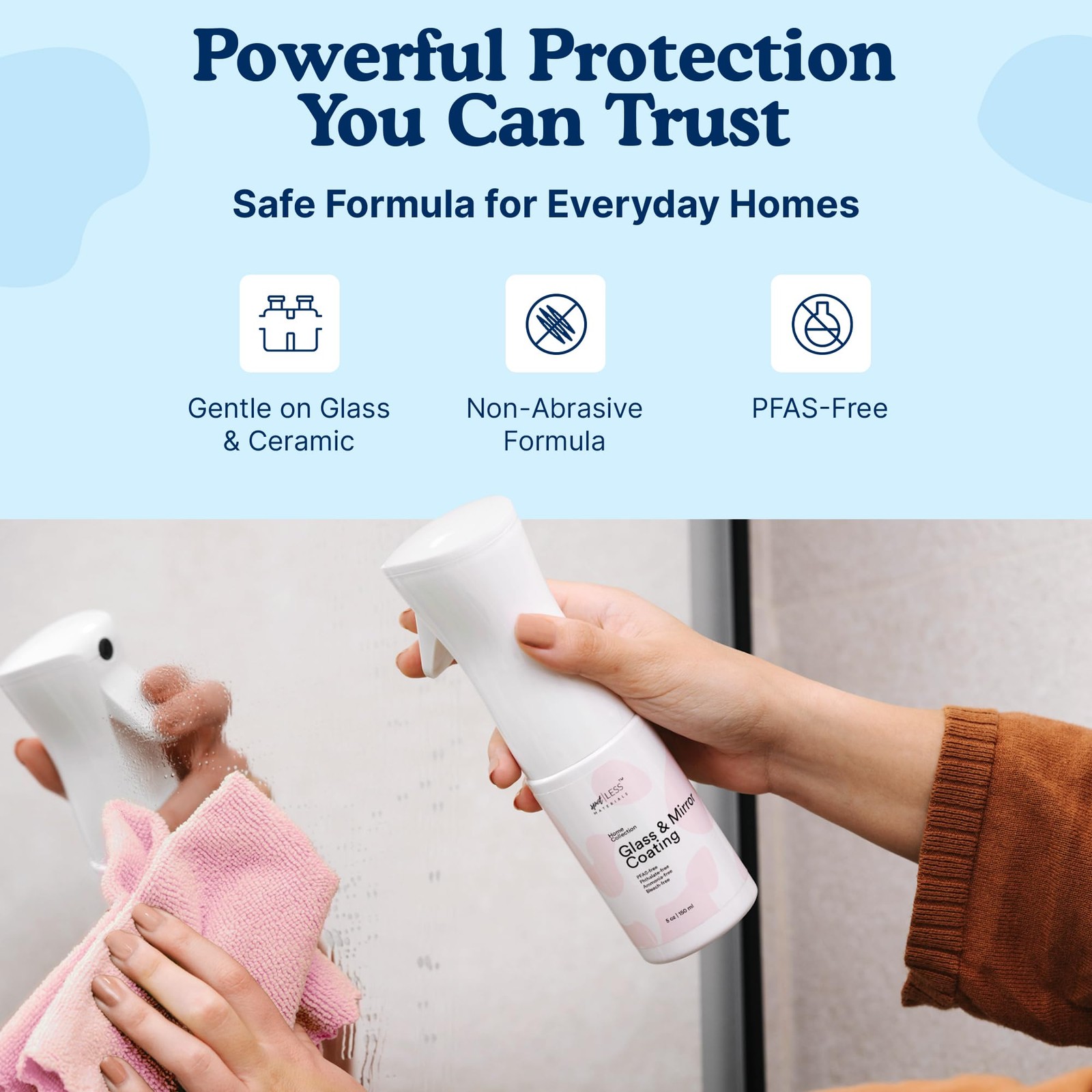 Glass and Mirror Protective Coating Spray, Anti-Residue Barrier for Shower Gl…