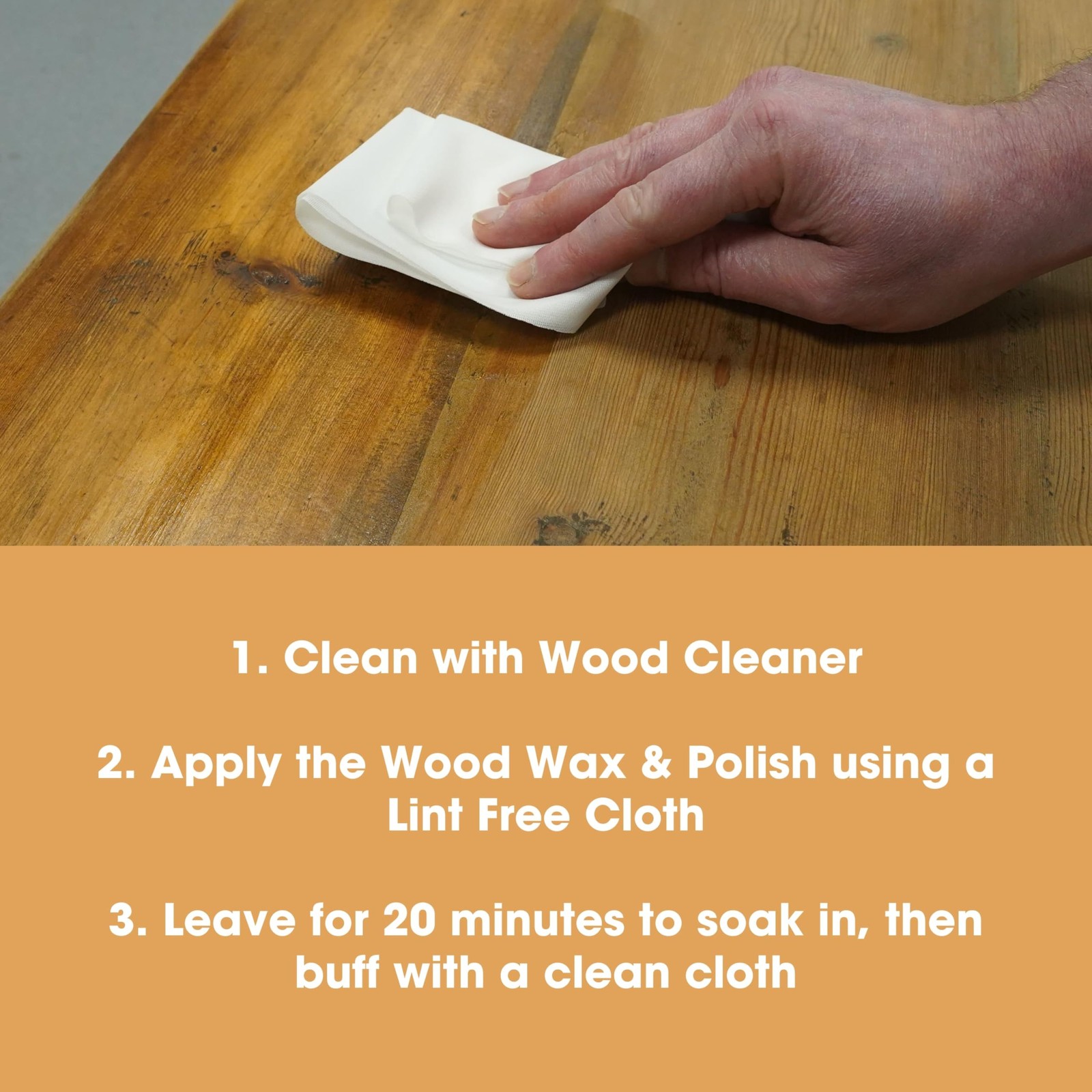 Wood Wax & Polish – Natural Beeswax & Orange Oil Wood Conditioner – Restores …