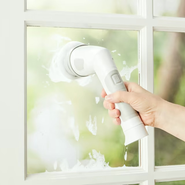 Multi-Purpose Handheld Electric Spin Scrubber – 5 Replaceable Brush Heads
