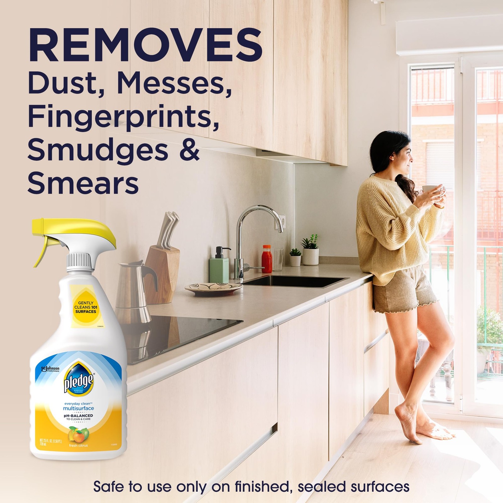 Pledge pHBalanced Multisurface Cleaner Spray for Everyday Care, Fresh Citrus …
