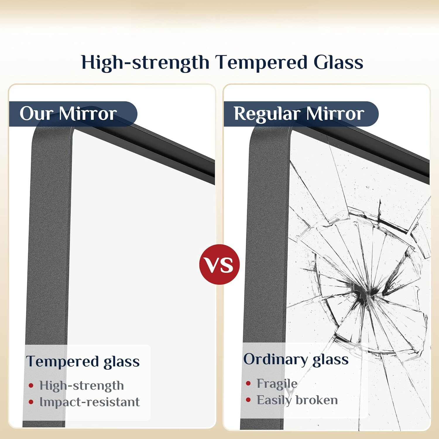 Black Bathroom Mirror,20 x 30-Inch Rectangular Wall Vanity Mirror,Tempered Glass