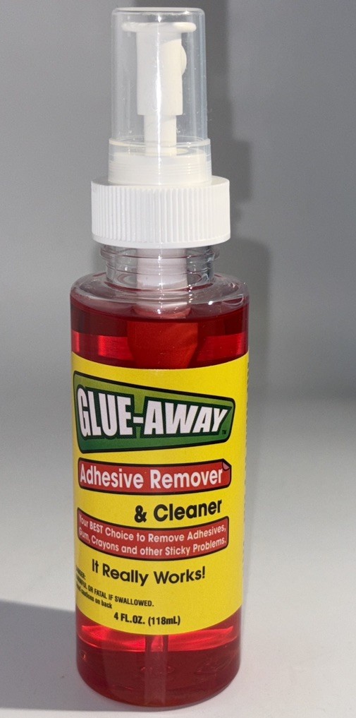 Glue-Away Adhesive Remover Spray Cleans Sticker Price Tag Gum Crayon 4oz-SHIP24H