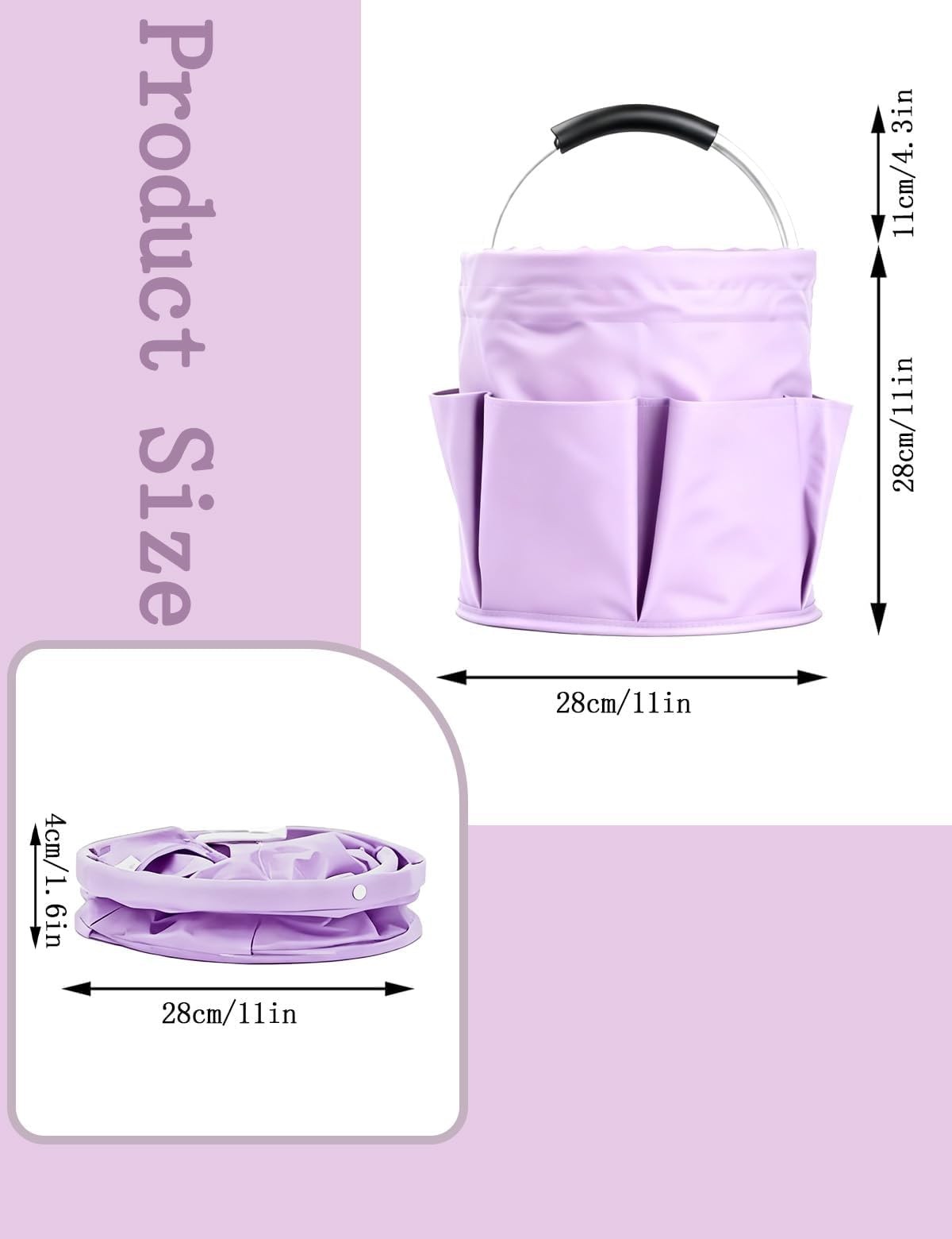 Cleaning Caddy with Handle, Cleaning Products Organiser, Foldable Storage Bas…