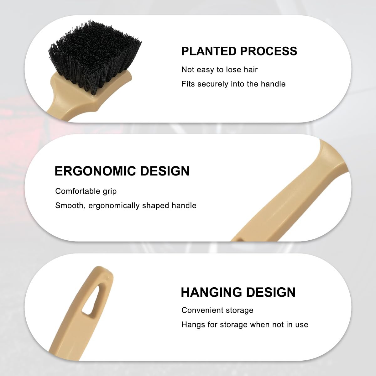 Car Carpet Cleaning Brush, 8.5-Inch Tire Cleaner Scrub Brushes with Stiff Bri…