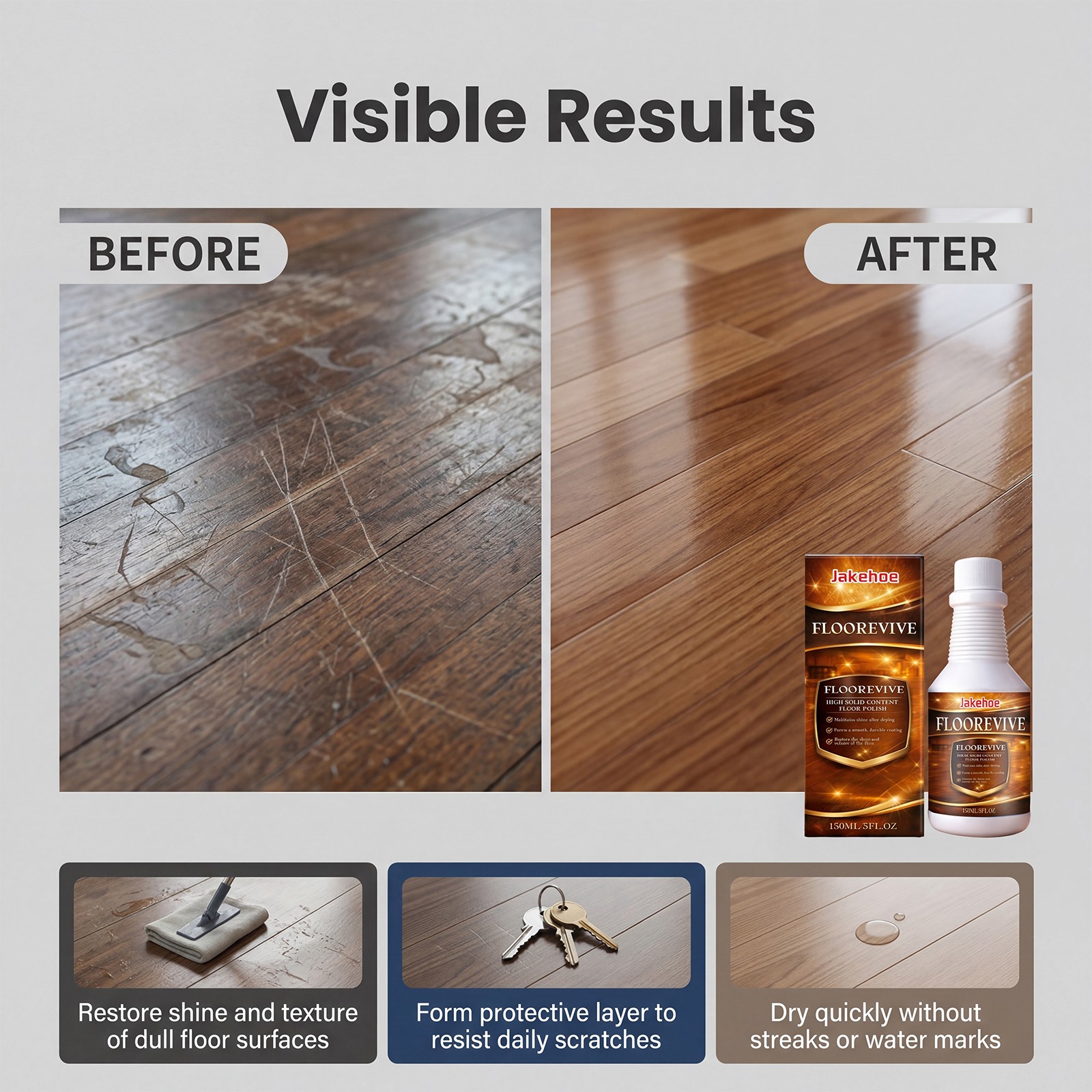 Floorevive Floor Restorer Floor Restorer/Polish -Revitalize And Shine Wood 150ml