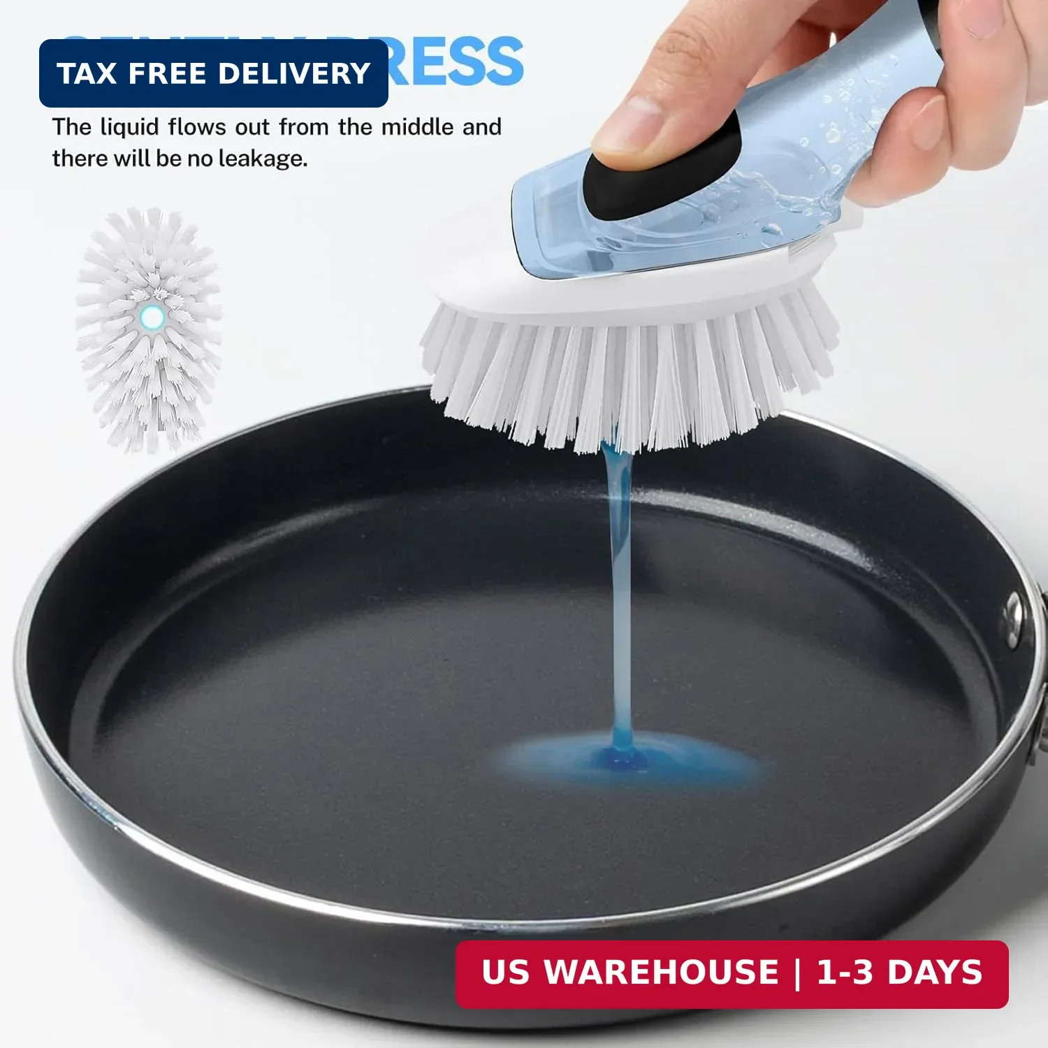 Dish Brush Refills 4 Pack, White Replacement BrushHeads Compatible with OXO Dish