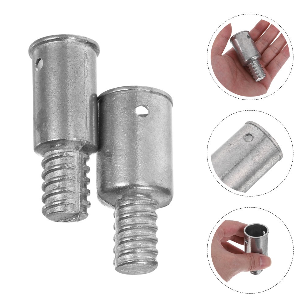 2Pcs Reusable Metal Handle Adapter Threaded Tip Replacement for Cleaning Poles