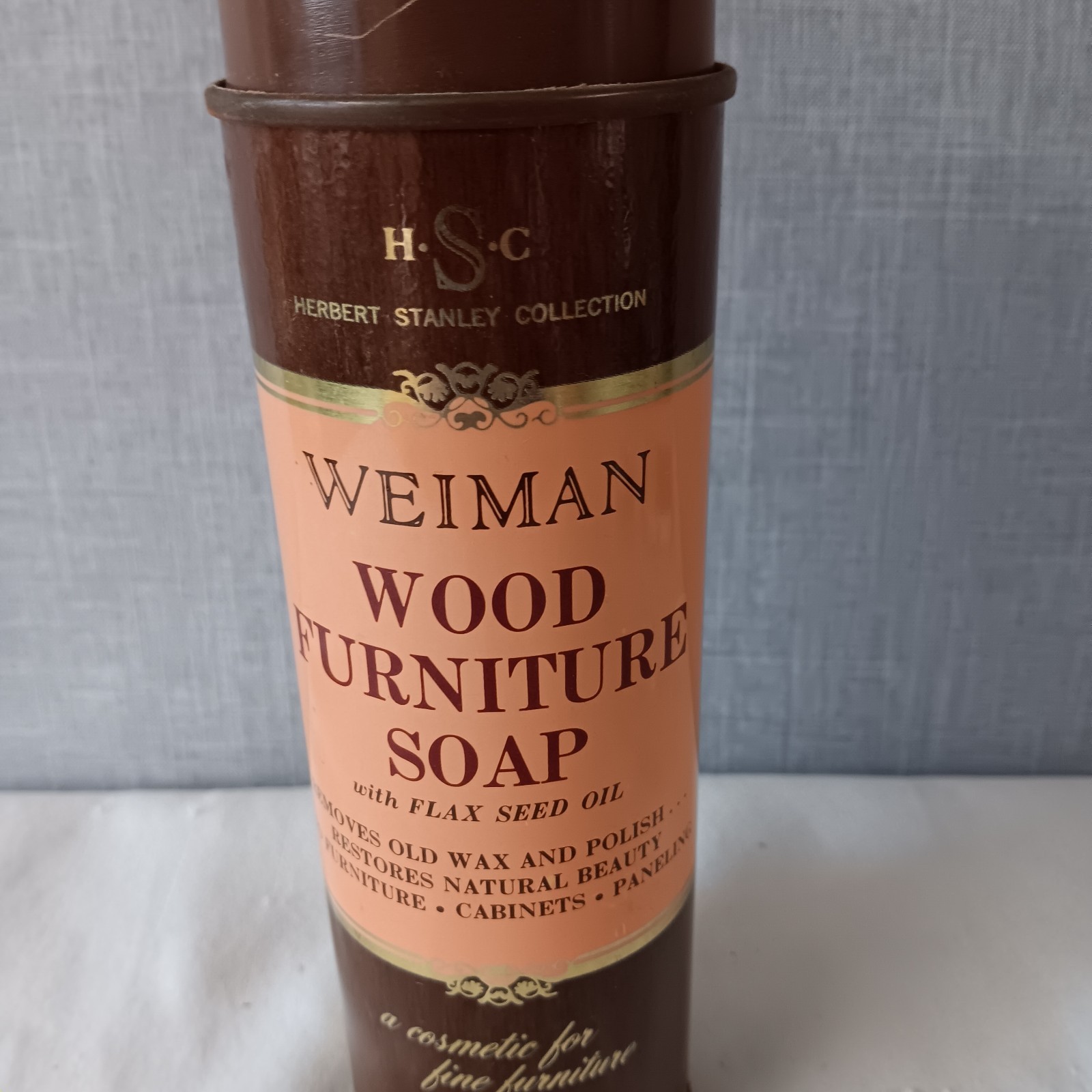 Weiman Wood Furniture Soap Flax Seed Oil Wood Cleaner 12 oz Brown Vintage Can