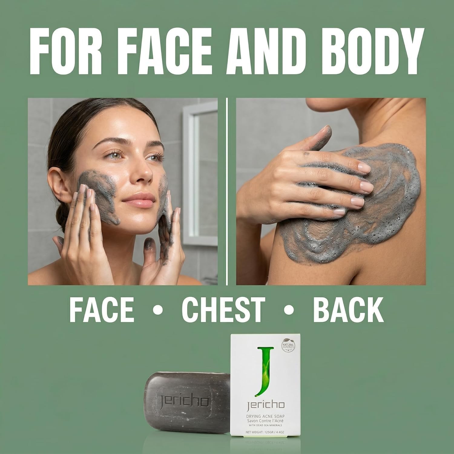 Acne Drying Bar Soap Face, Chest & Ba – Dead Sea