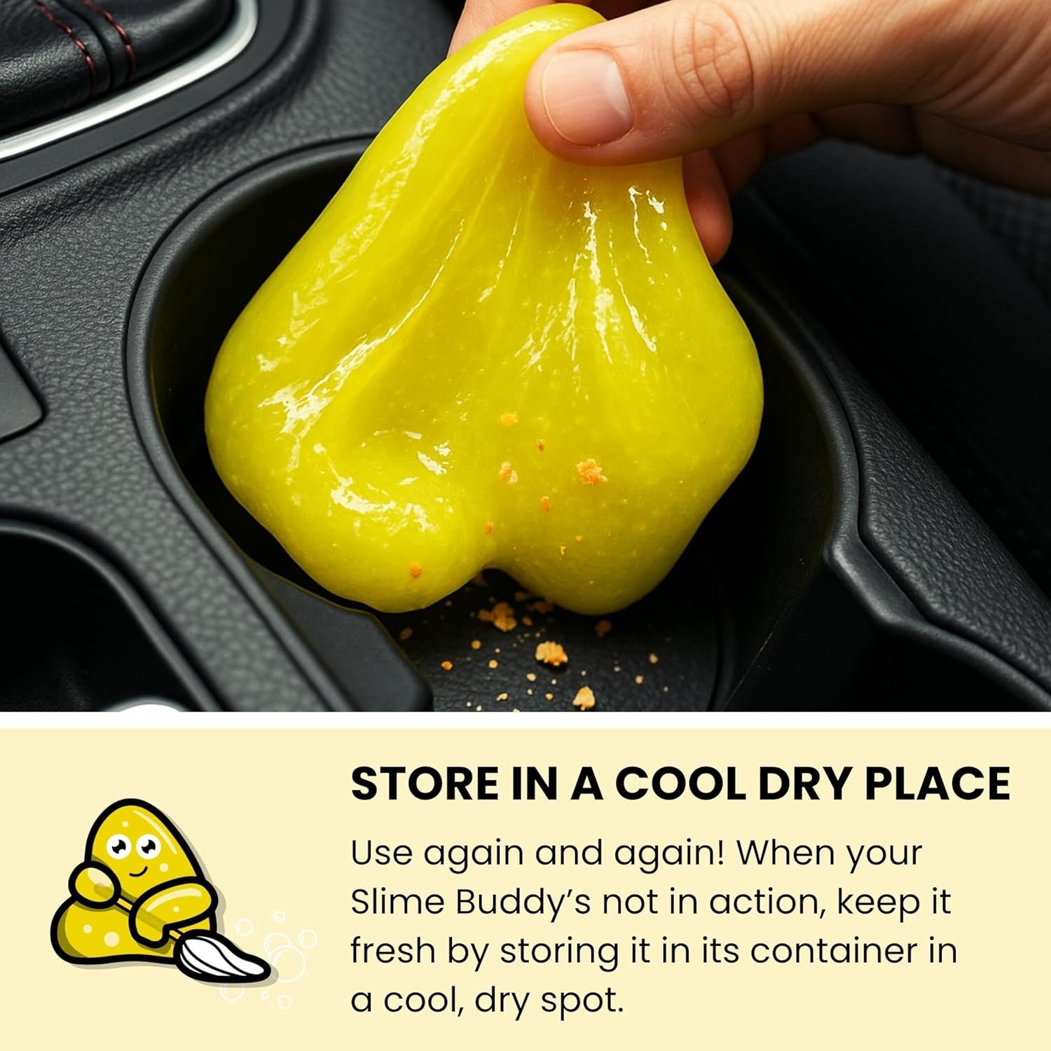 Lemon Scented Car Cleaning Putty 3 Pack Interior Detailing Gel Slime Buddies