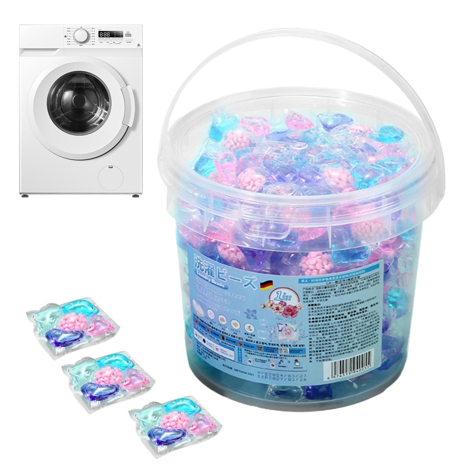 Laundry Detergent Pods Deep Cleaning 40 Tablets Beads Laundry Pods