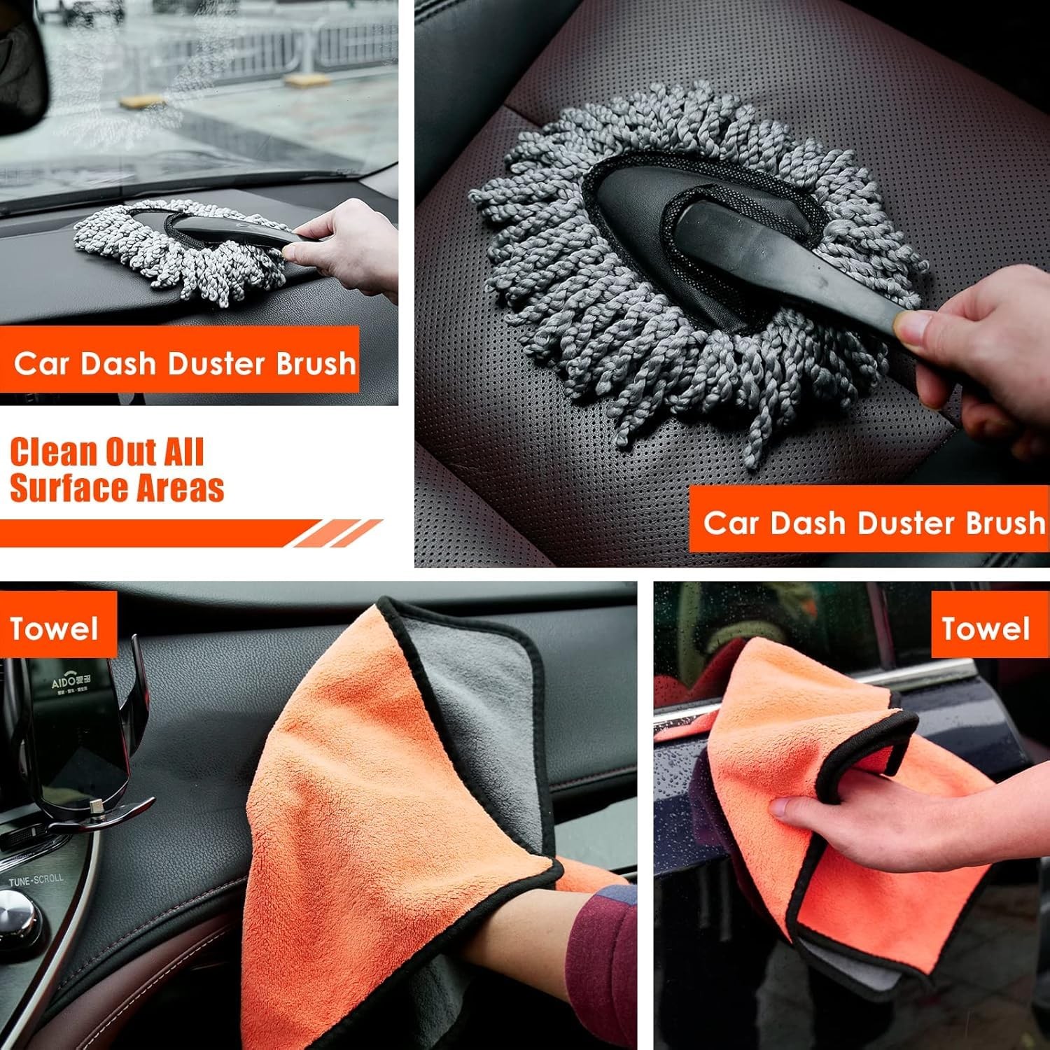 Car Cleaning Kit 17pcs Interior Detailing, Vacuum, Brushes, Gel & Accessories