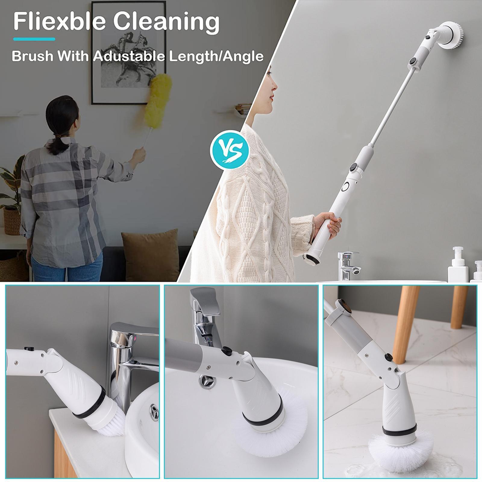 Electric Scrubtastic Rechargeable Cordless Spin Scrubber 3 Heads Cleaning Mop