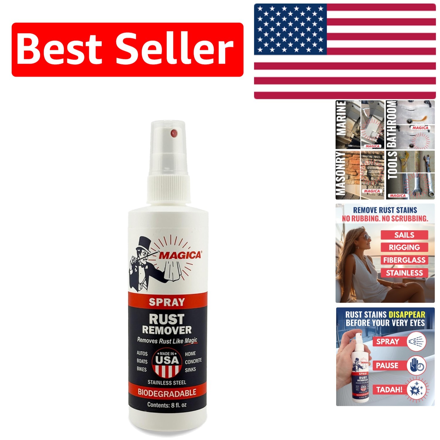 Trusted Magica 8oz Rust Remover – No Scrubbing, Transforms Stains Effortlessly
