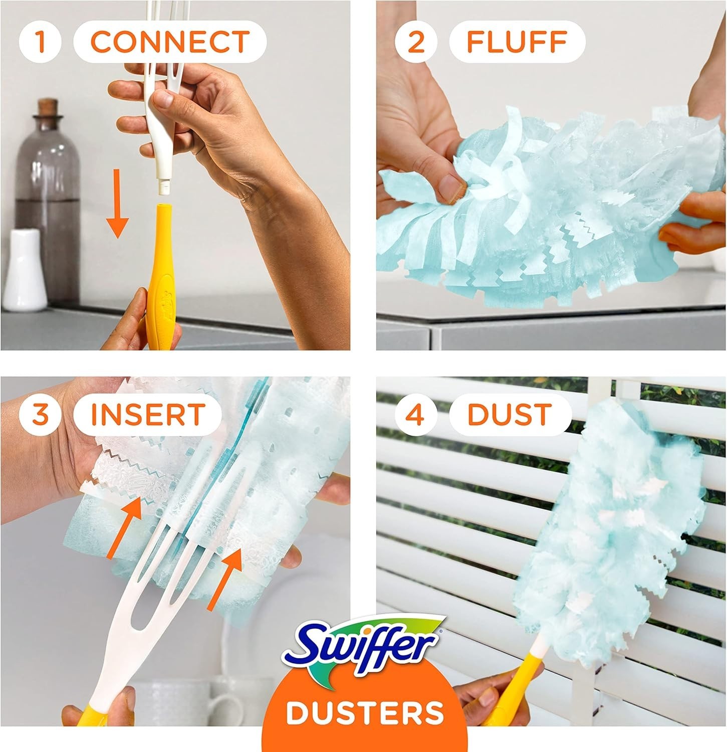 Swiffer Duster Kit Test Kit 4-Pack – Parallel Import – 1 Handle + 1 Cloth Each
