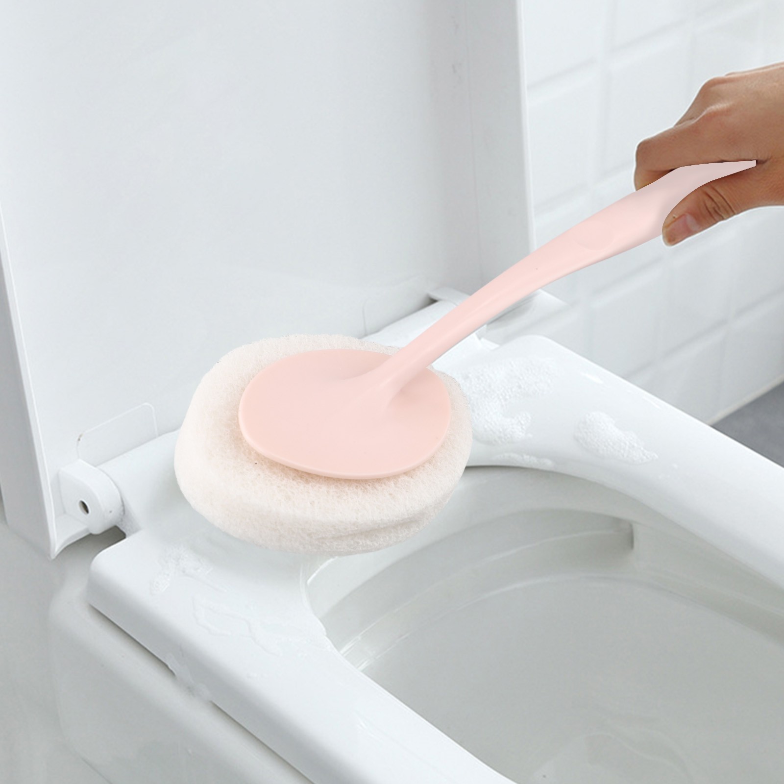 Long Handle Sponge Scrubber for Bathrooms Walls Tile Floors and Bathtubs