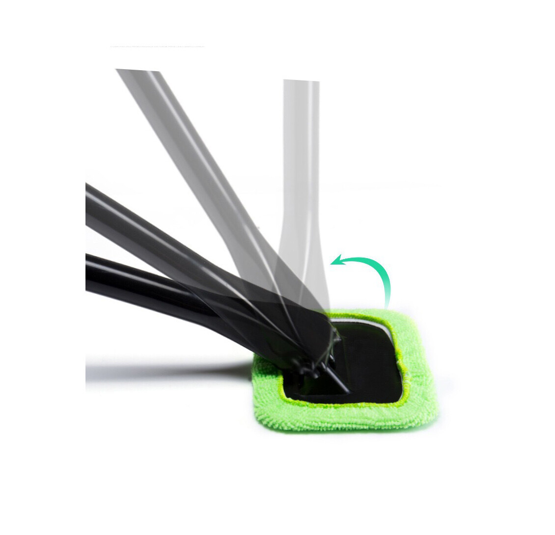 2×Windshield Cleaning Tool Car Window Wiper Cleaner Glass Brush & 4 Reusable Pad