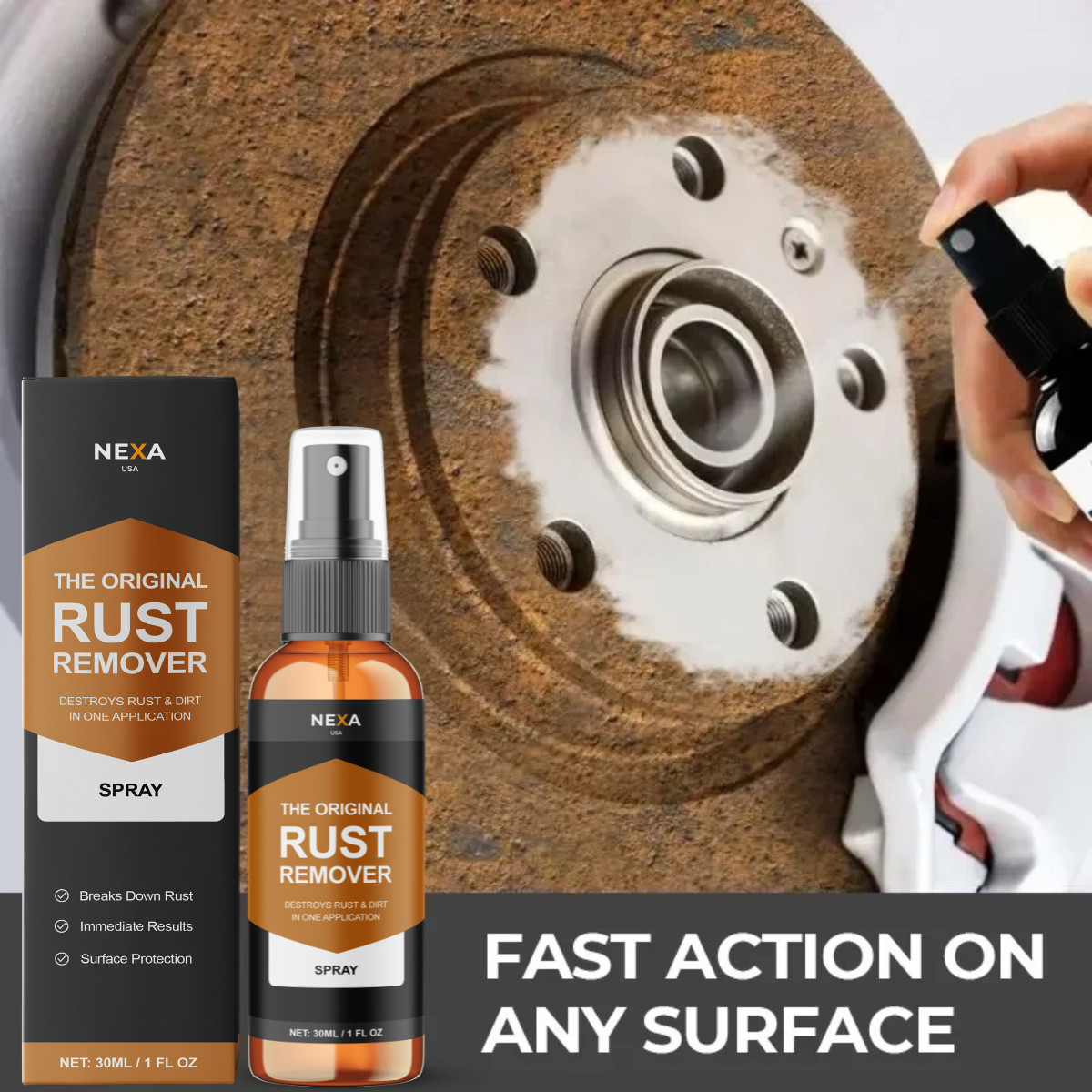 NEXA Rust Remover Spray – Fast-Acting Multi-Surface Cleaner | Removes Rust, 50mL
