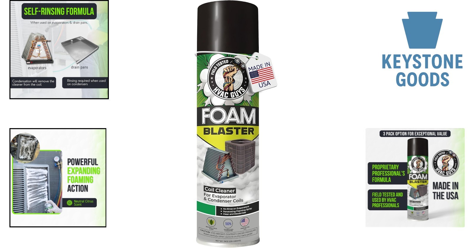 HVAC Foam Blaster Coil Cleaner – Deep Penetrating, No Rinse, Citrus Scent