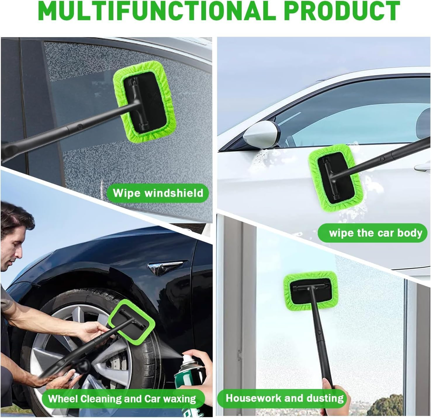 Xindell Windshield Cleaner Tool – inside Car Window Cleaning Kit with 22“ Detach