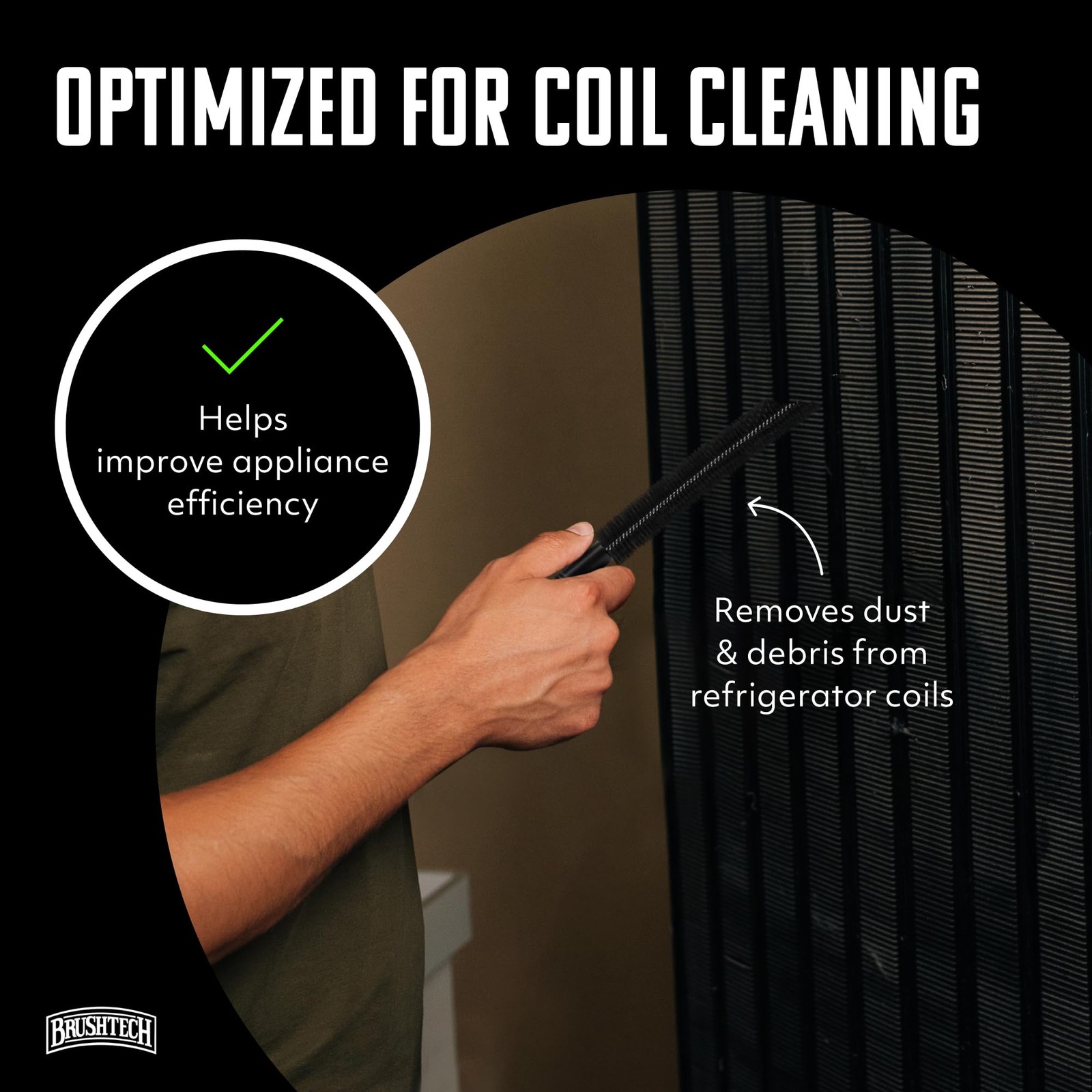 – Refrigerator Coil Cleaning Brush – Black