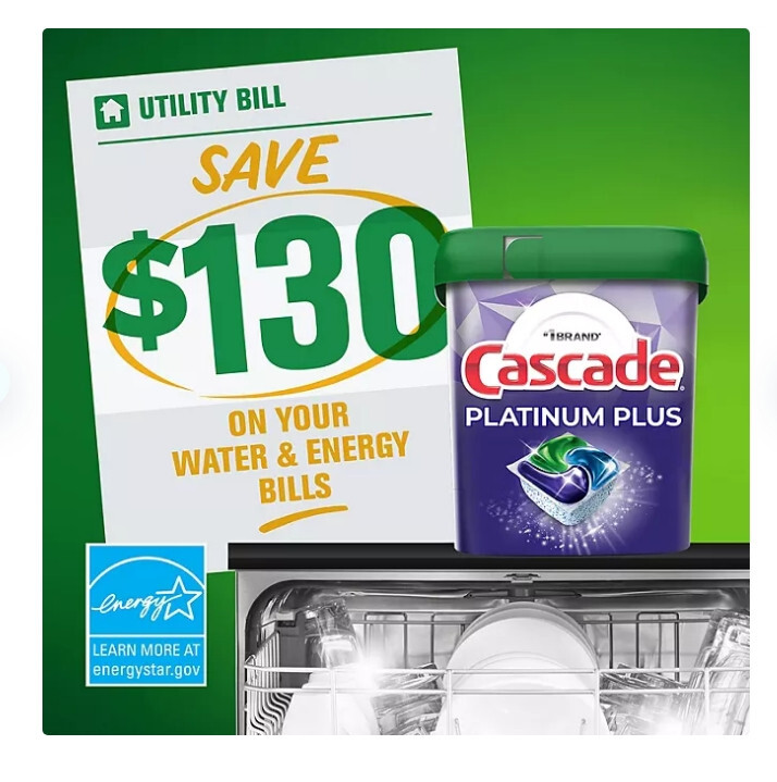 Cascade Platinum Plus ActionPacs Dishwasher Detergent Pacs, Fresh Scent, 81 ct.
