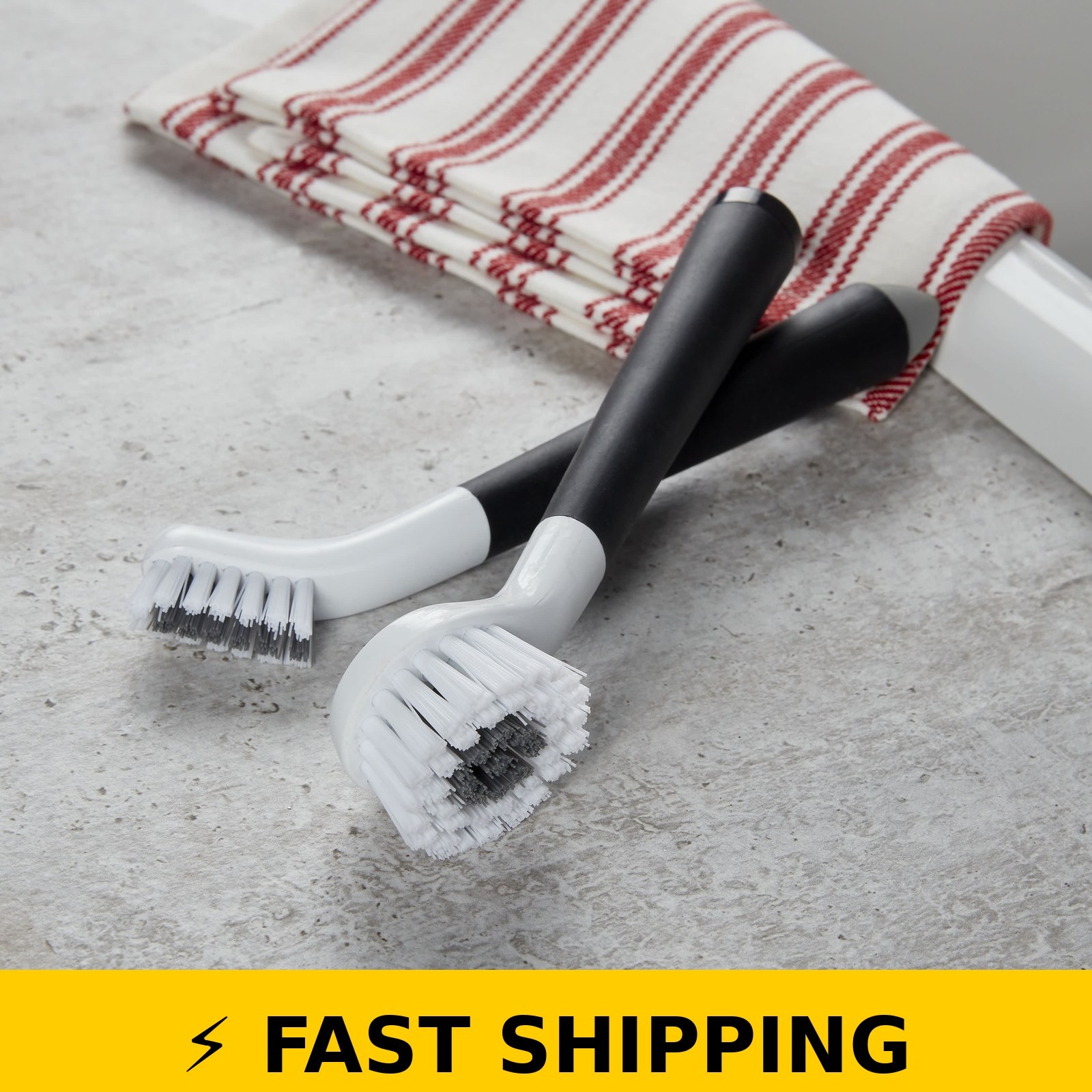 KitchenAid 2-Piece Dish Brush Set – Black