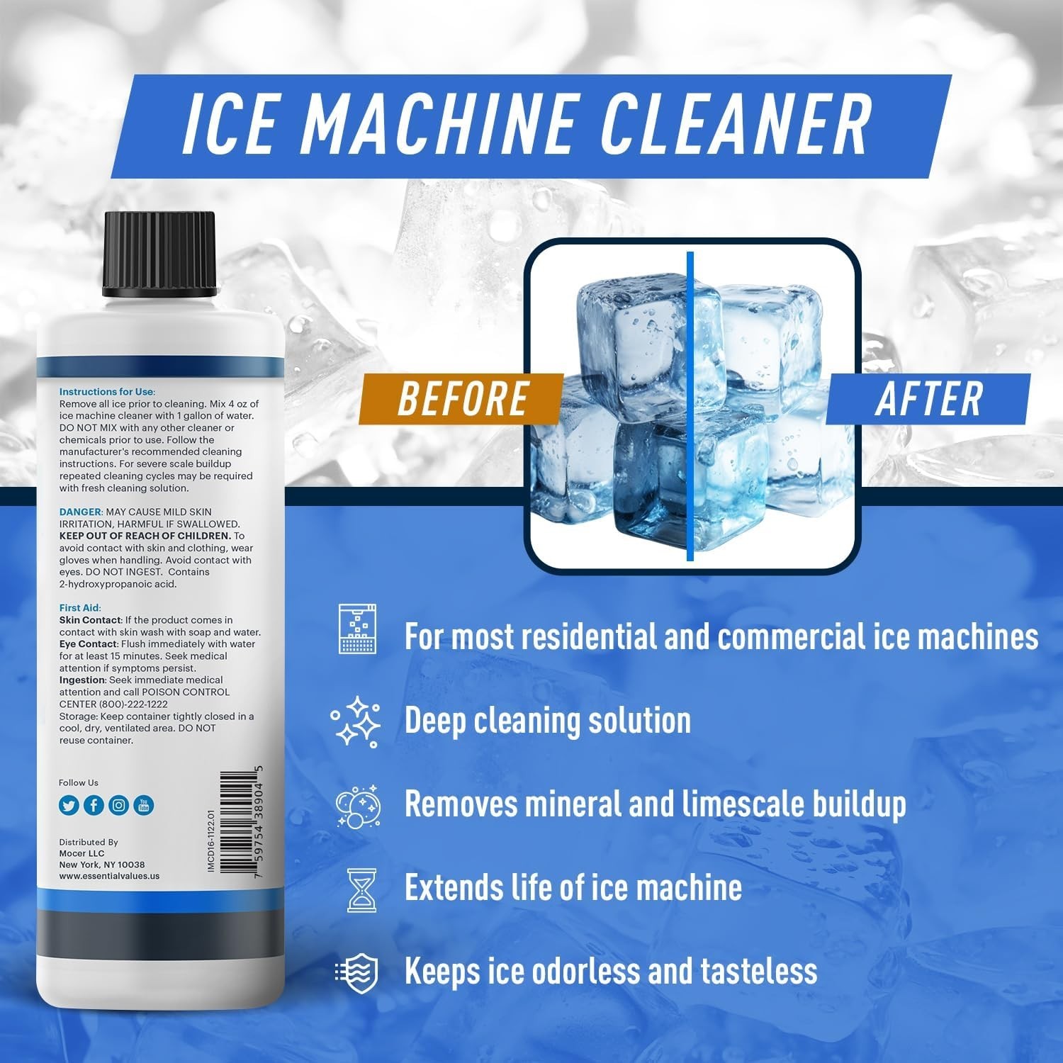 Ice Machine and Descaler, 2 Pack x 16 fl oz, Nickel Safe Descaler, Ice Maker …