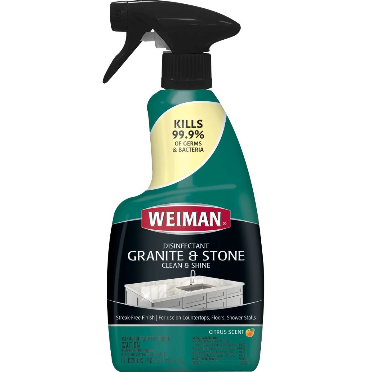 Granite Marble Stone Cleaner & Polish clean shine Trigger Spray 12 oz WEIMAN 078