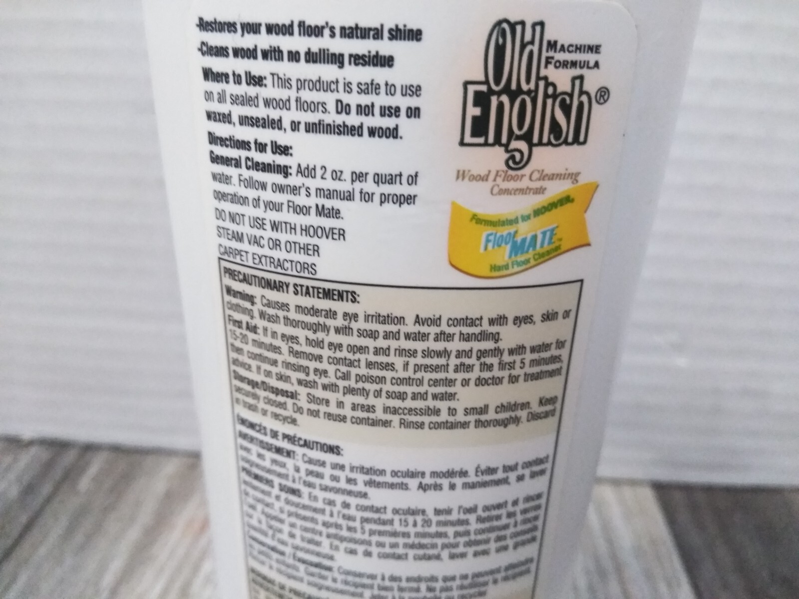 NOS Hoover Old English Wood Floor Cleaning Concentrate Floormate Cleaner 8 fl oz