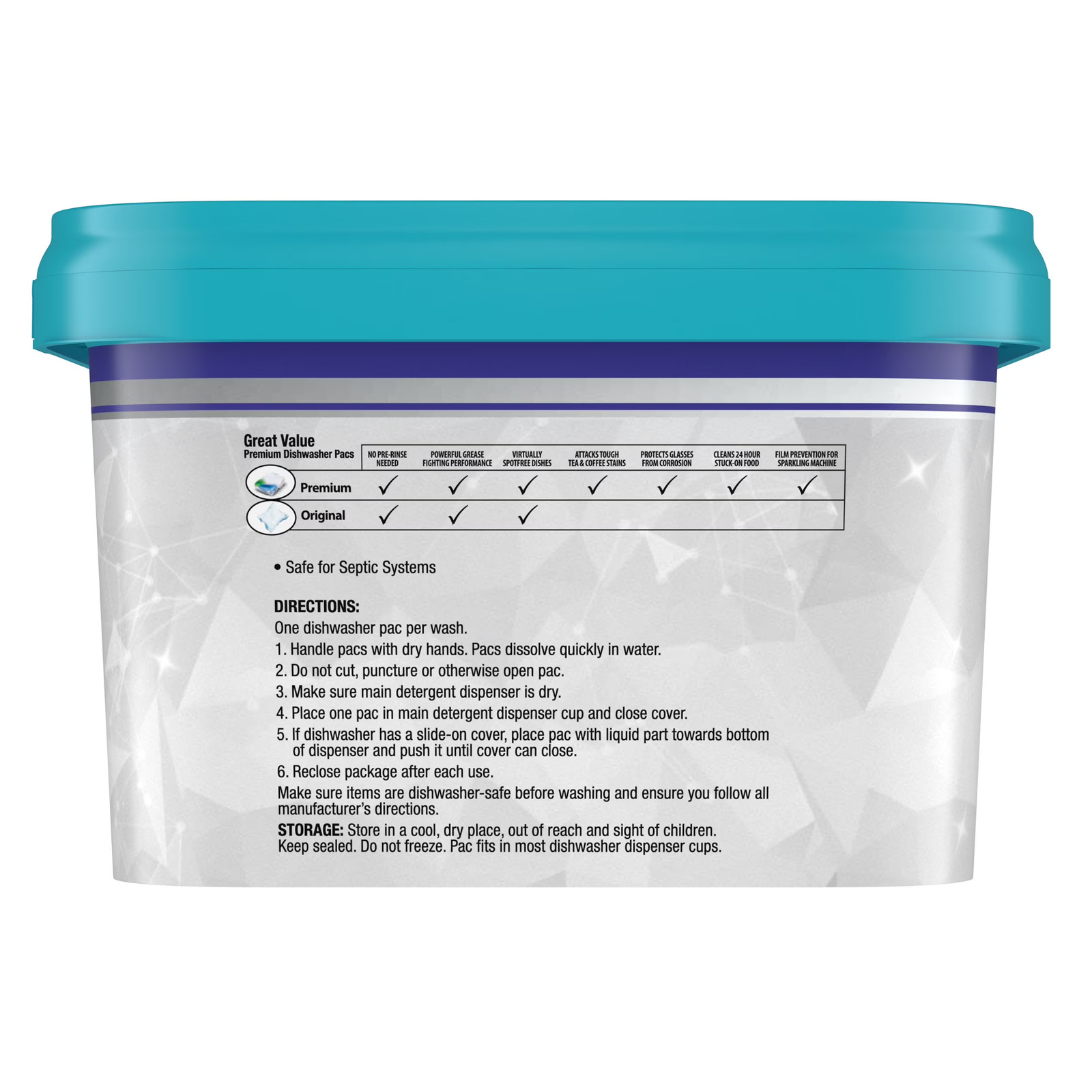 Premium Dishwasher Pacs, Fresh Scent, 87 Count