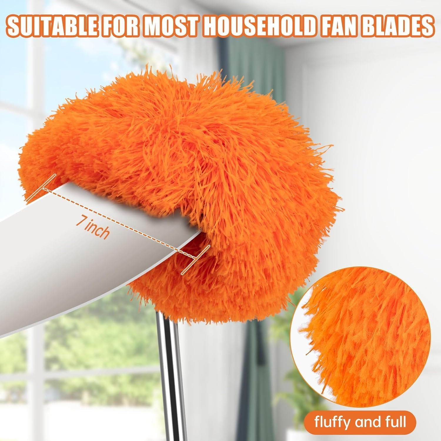 Ceiling Fan Cleaner Duster Kit with 60″ Extension Pole, 14 PCS | 14″-60″ Adjusta