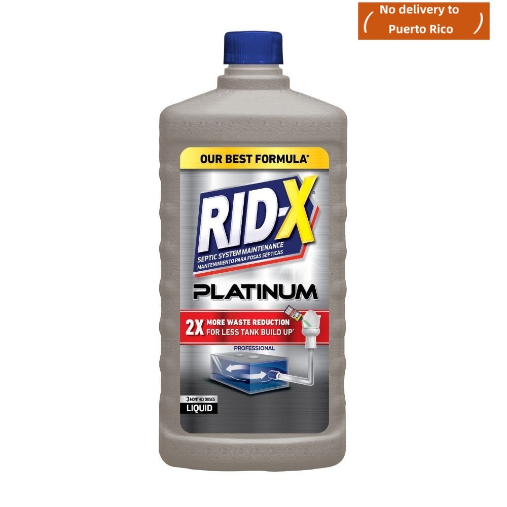 Rid-X Platinum Septic Tank Treatment Cleaning Liquid, 3 Month Supply, 24 oz new
