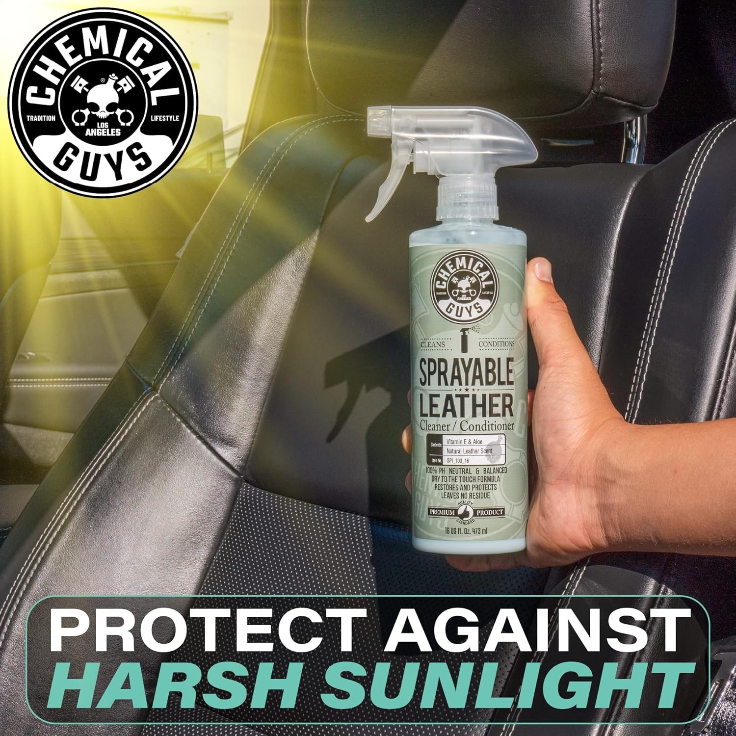 Chemical Guys Sprayable Leather Cleaner and Conditioner in One – Cleans, Conditi