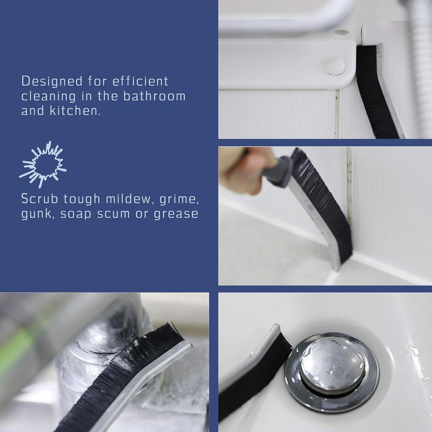 Compact Grout Brush with Stiff Angled Design – Perfect for Showers & Bathtubs