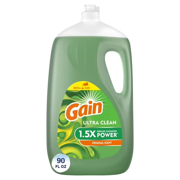 Gain Ultra Dishwashing Liquid Dish Soap Original Scent 90 fl oz Bulk Kitchen