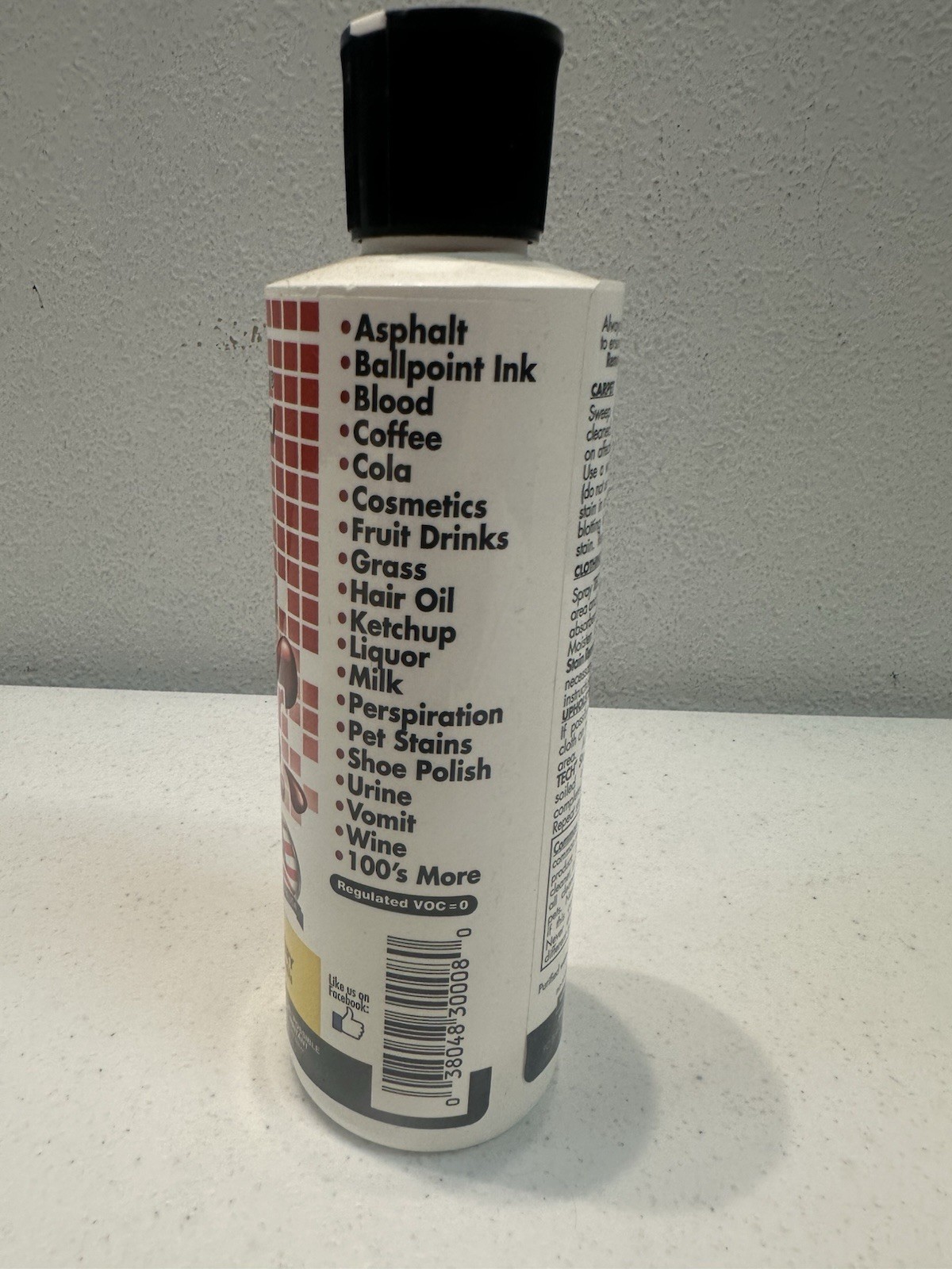 Tech No Scent STAIN REMOVER Liquid Multi Purpose Non-toxic Carpet Clothing 8 oz