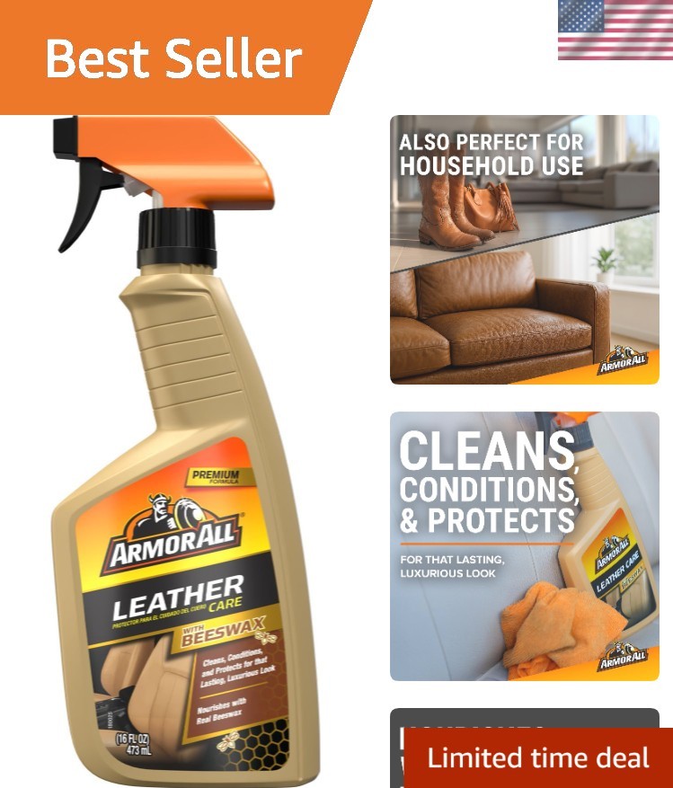 Car Leather Care Spray – 16 Oz Multi-Purpose Cleaner with Beeswax Protection